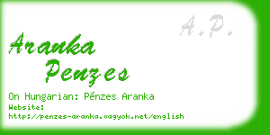 aranka penzes business card